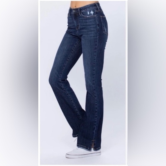 Judy Blue Dark Wash Slim Bootcut Jeans - Picture 2 of 8
